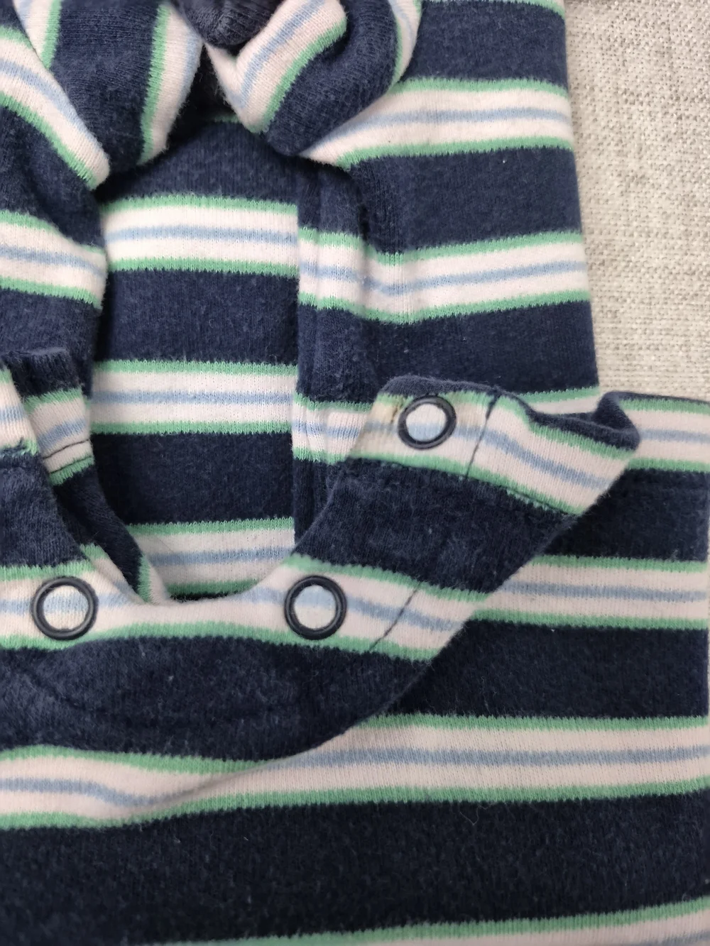 Ralph Lauren Baby Boy Striped Polo Romper 6M Navy Green White